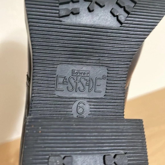 Vintage 90s Y2K Lower East Side Brown Faux Leather Chunky Loafer Lace Up Shoes 6 - Picture 10 of 16